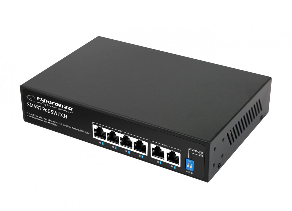 Esperanza  6-port POE switch 10/100/1000 65W