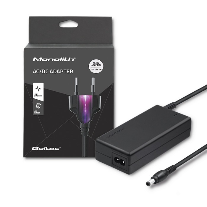 Qoltec AC Adapter 72W 12V 6A