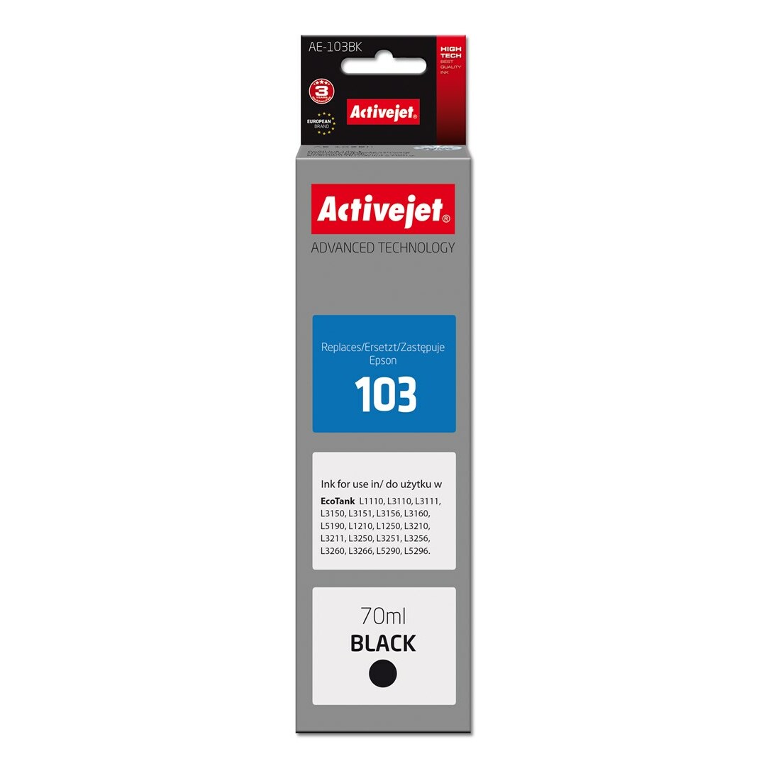 Activejet  AE-103Bk Ink Bottle (Replaces Epson