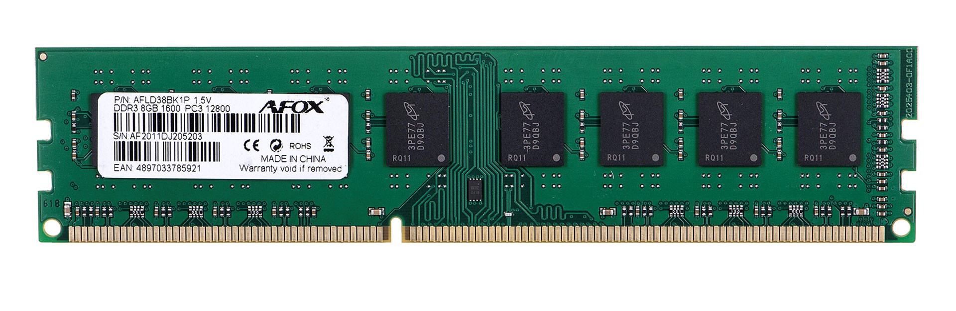 AFOX  PC memory DDR3 8GB 1600Mhz