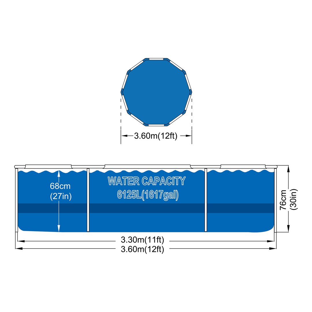 Avenli  Round Frame Swimming Pool 366x76