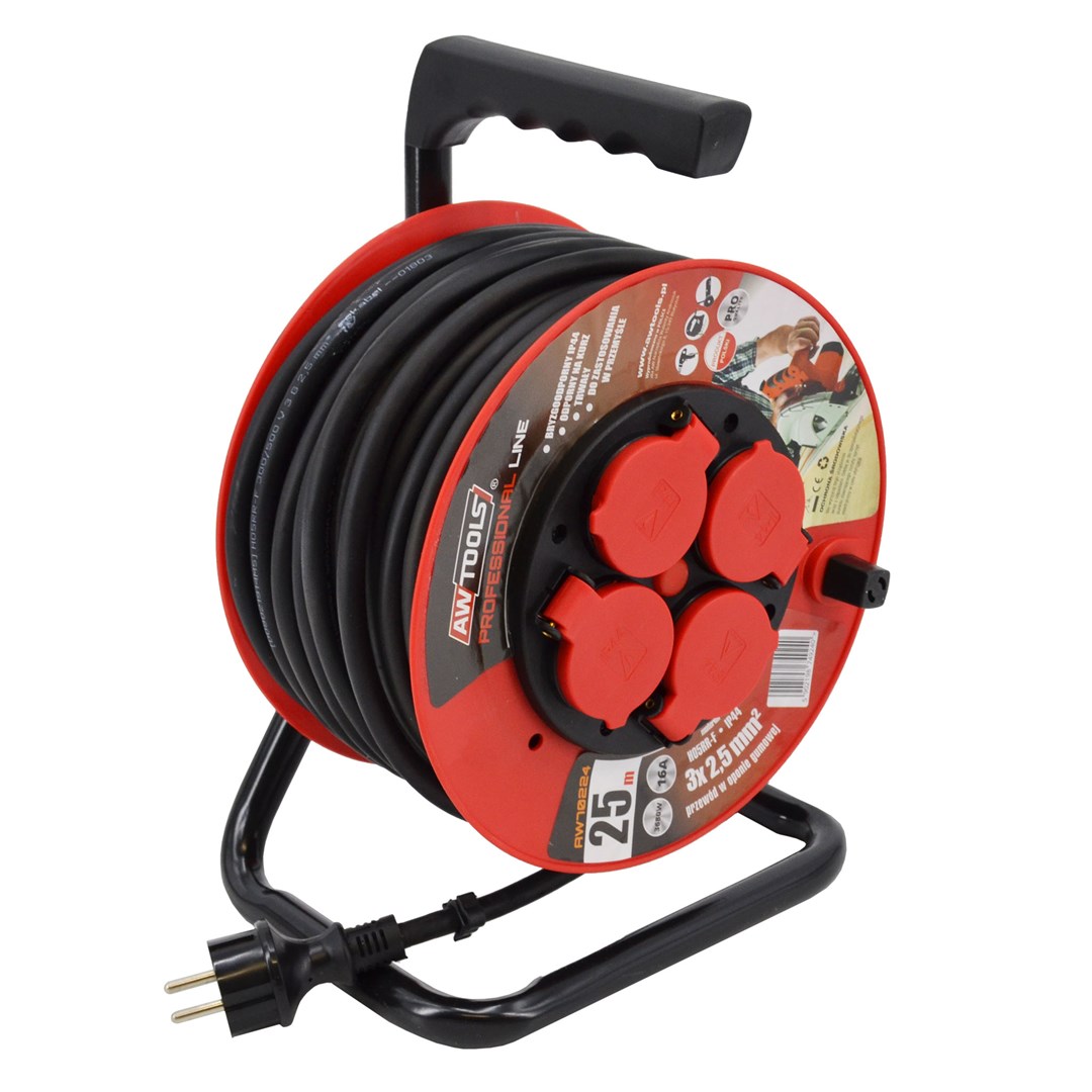 AWTOOLS  EXTENSION CABLE DRUM PROFESSIONAL 25m