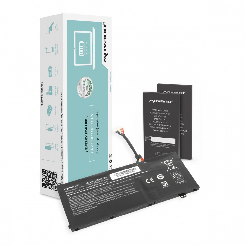 Movano  Battery AC14A8L AC15B7L for Acer