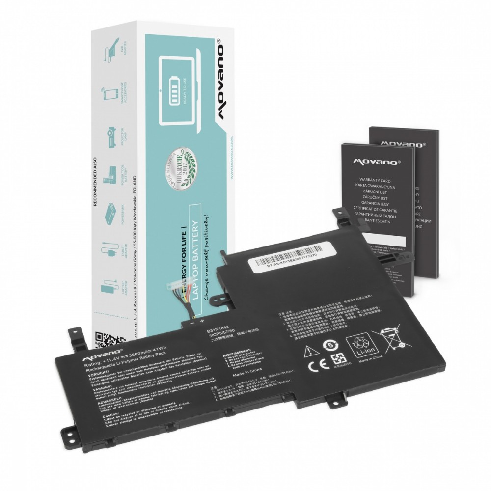 Movano  Battery B31N1842 for Asus Vivobook