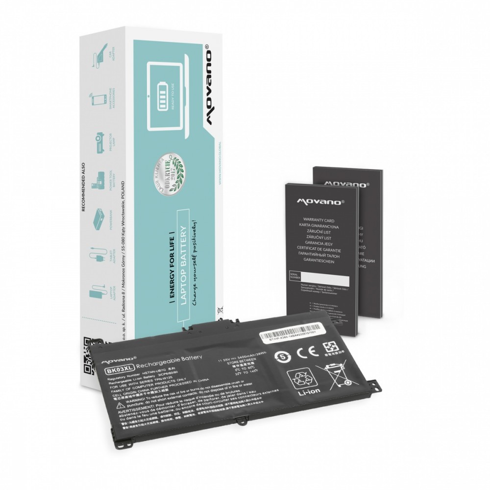 Movano  Battery BK03XL for HP Pavilion