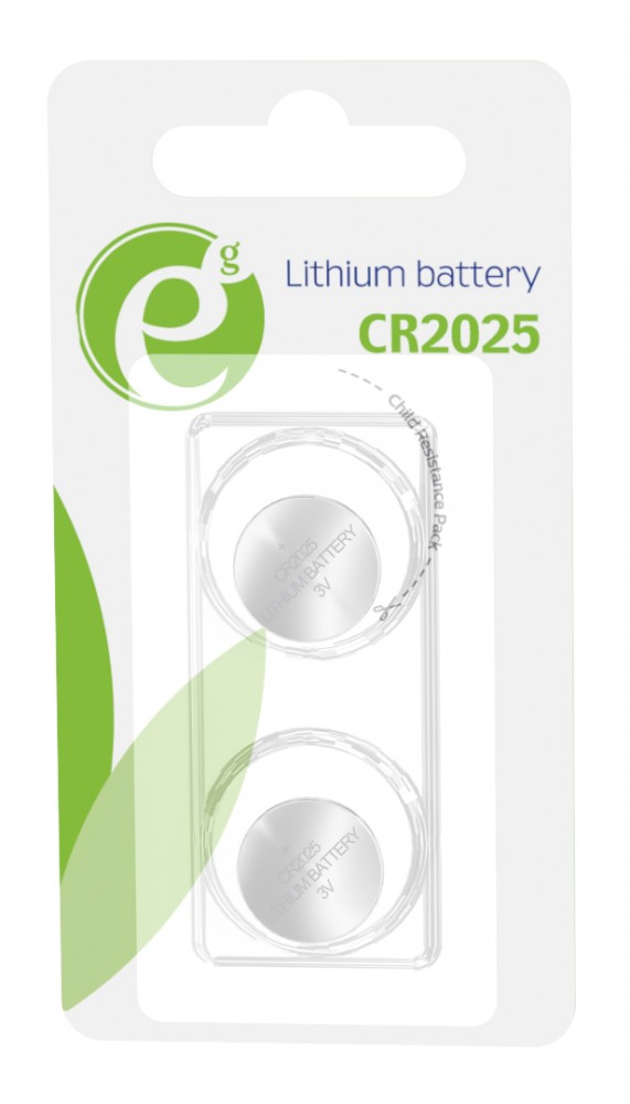 Gembird Battery CR2025, 3V, 2 pieces