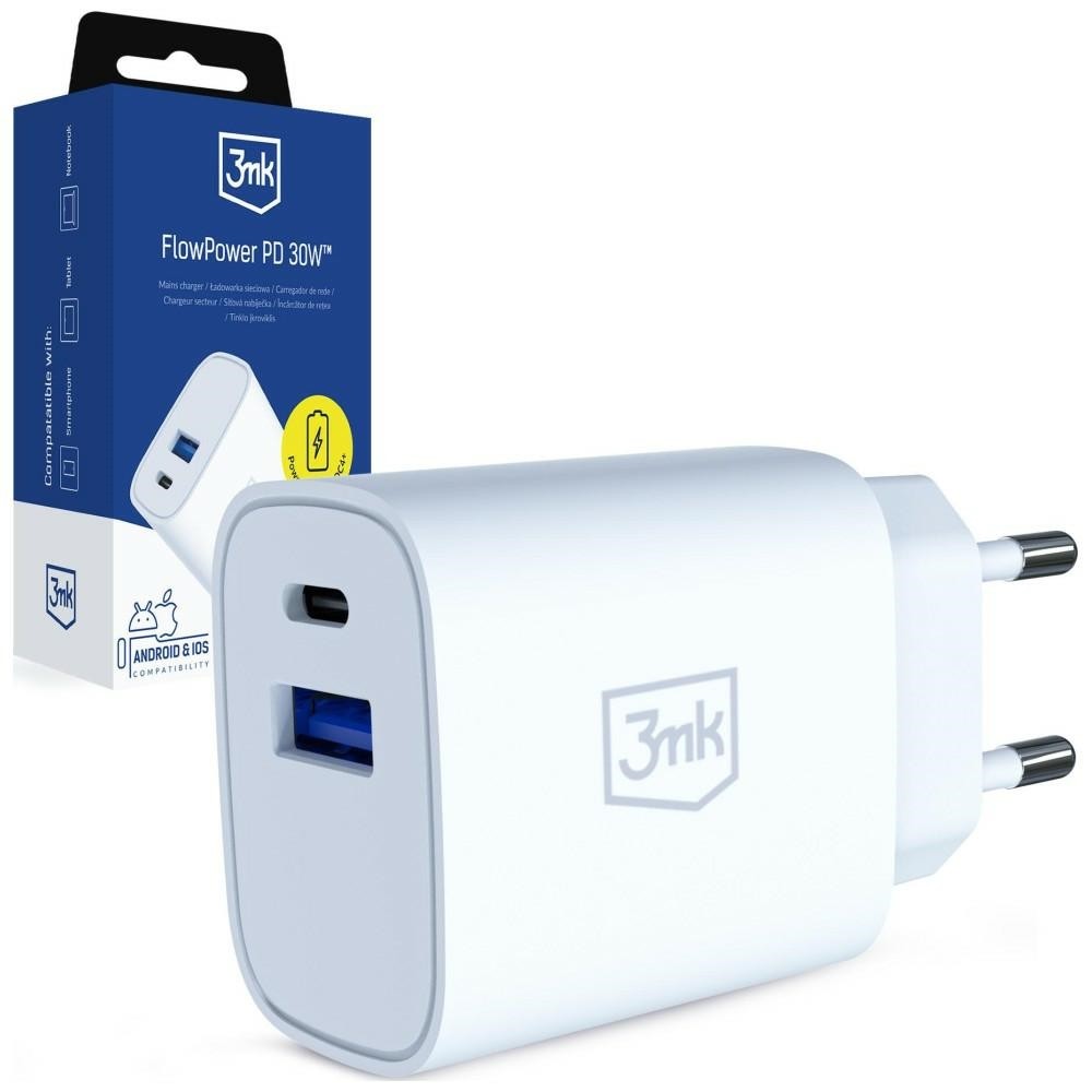 3MK Charger 30W USB-A USB-C PD