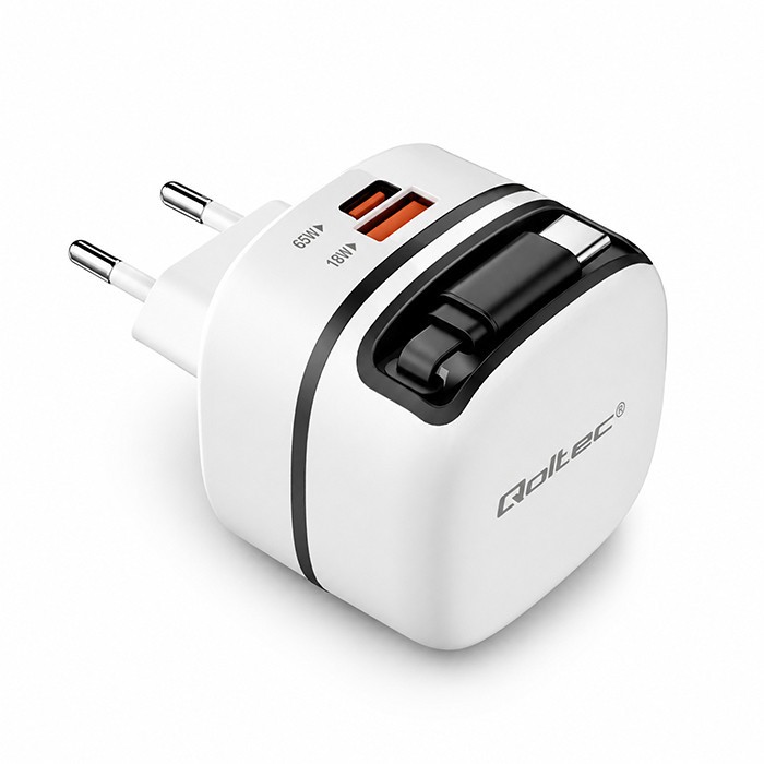 Qoltec  Charger USB C 65W GaN