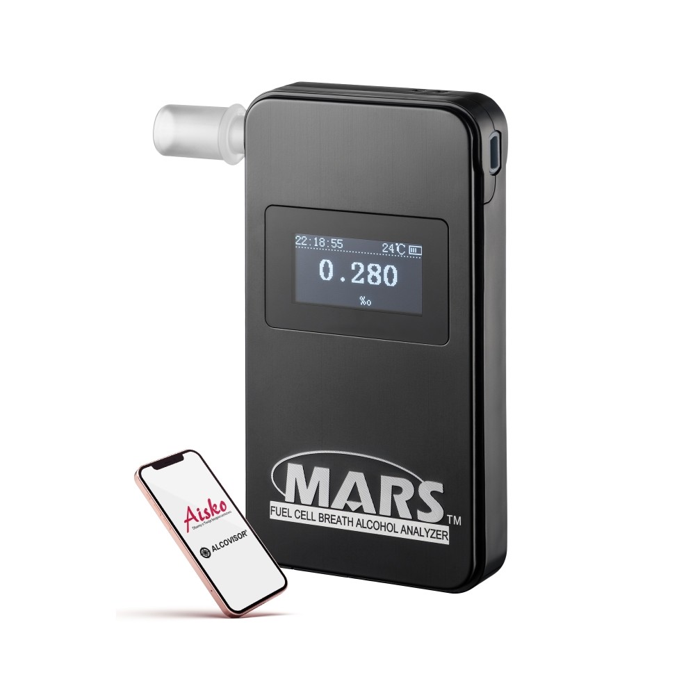 ALCOVISOR  Electrochemical breathalyzer MART BT black