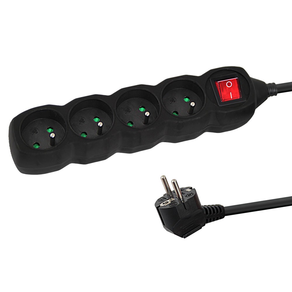 Esperanza  ELK213K Power strip 4GN/3M Black