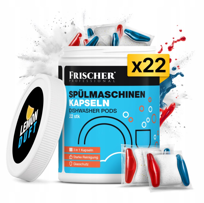 FRISCHER 3-in-1 dishwasher capsules, 22 pieces