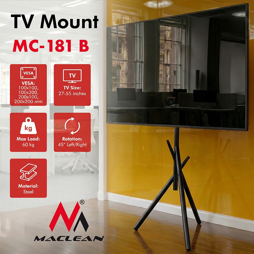 Maclean  TV Floor Stand/Mount, 27–55", max