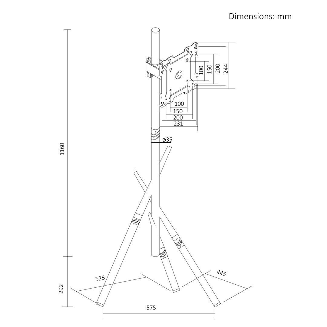 Maclean  TV Floor Stand/Mount, 27–55", max