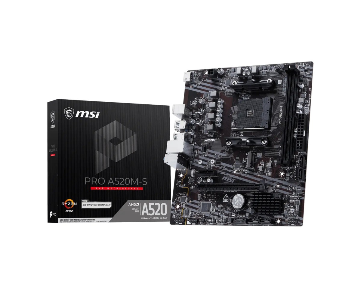 MSI  Motherboard PRO A520M-S AM5 2DDR4