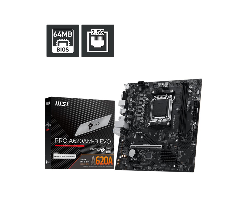 MSI  Motherboard PRO A620AM-B EVO AM5