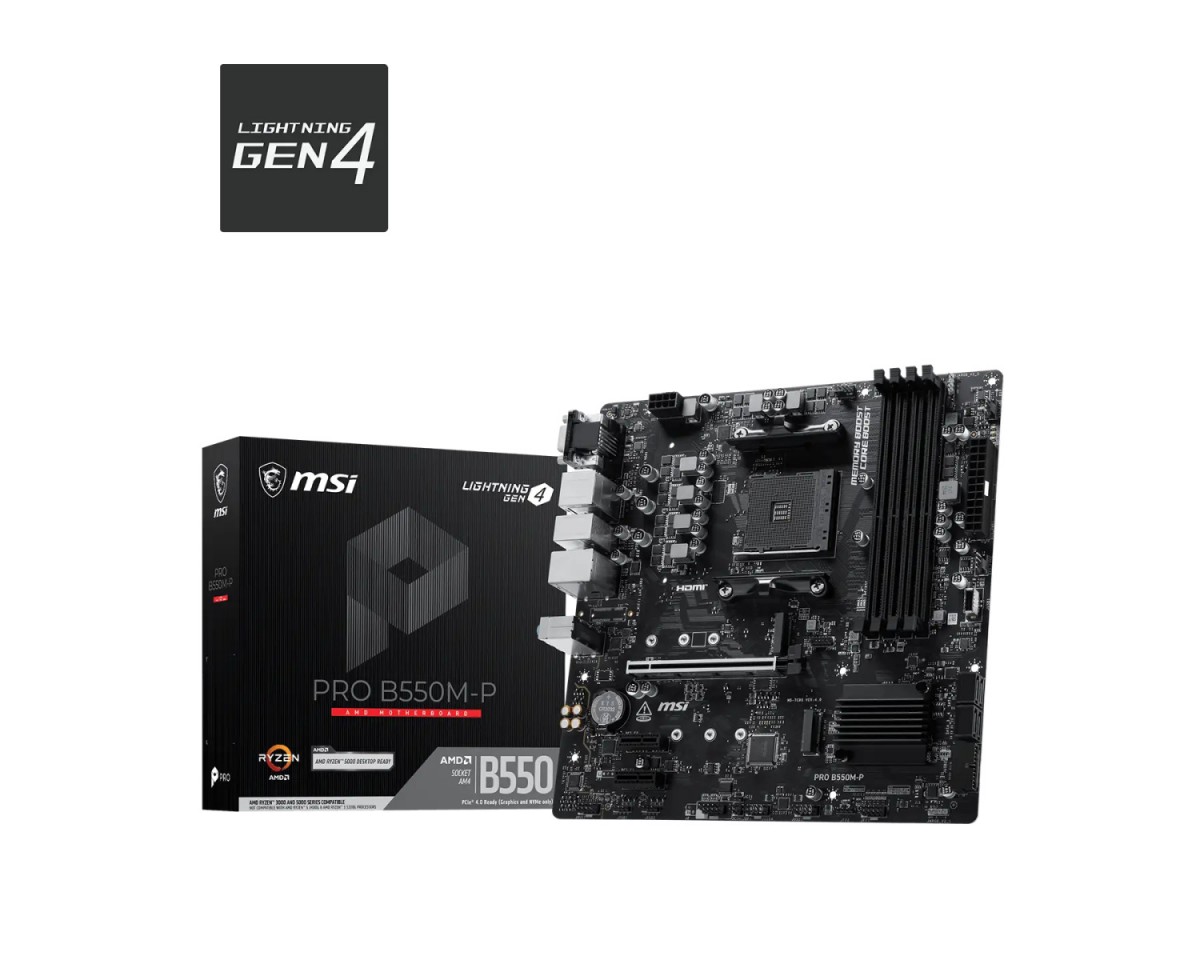 MSI  Motherboard PRO B550M-P AM4 4DDR4
