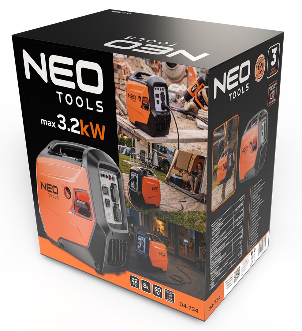 NEO TOOLS  inverter generator 3200W, orange/black