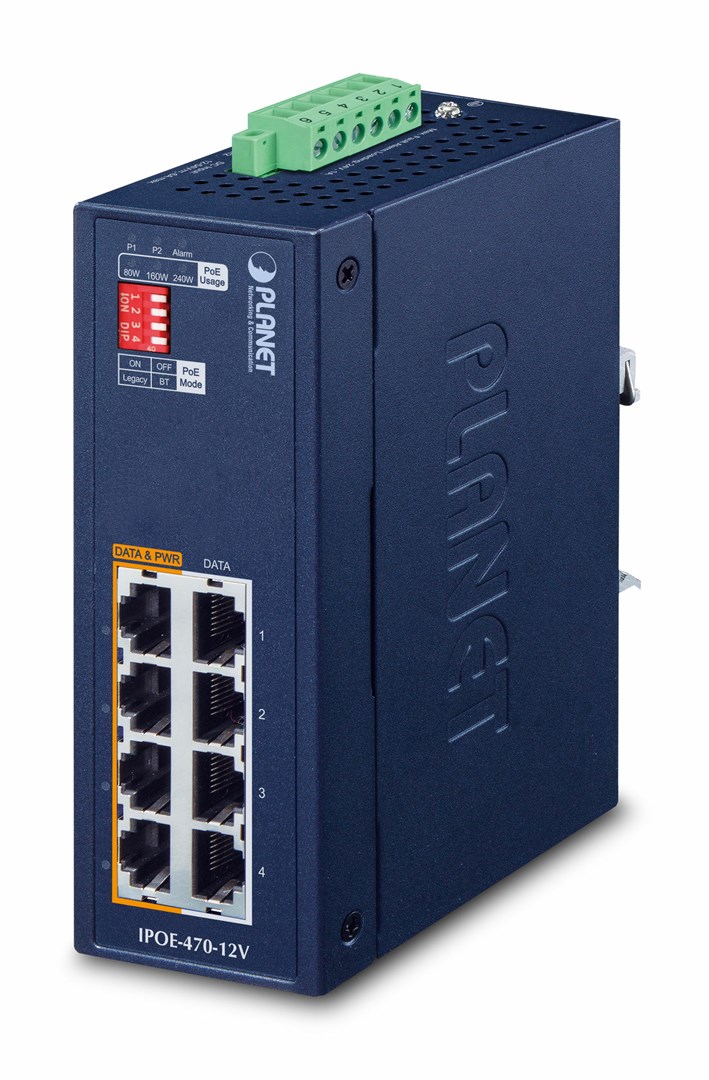 Planet IP30 Industrial 4-port | IPOE-470-12V