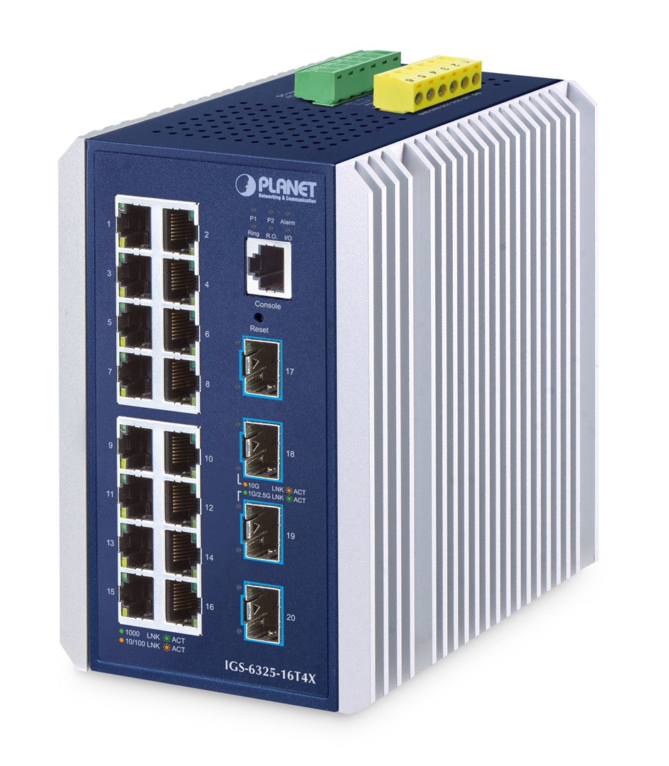 Planet IP30 Industrial L3 16-Port Managed