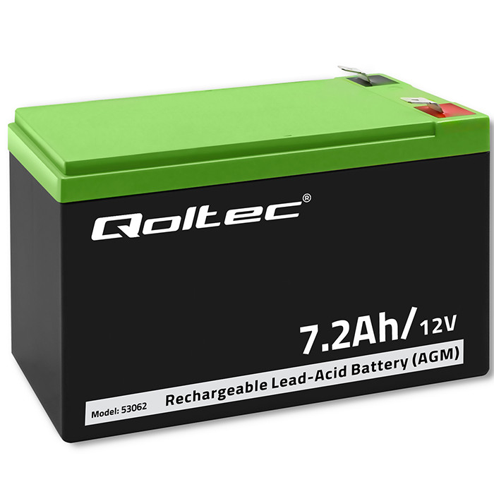Qoltec  AGM battery 12V 7.2Ah