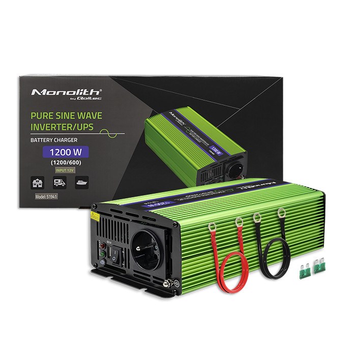 Qoltec  Monolith power adapter/inverter Auto 1200