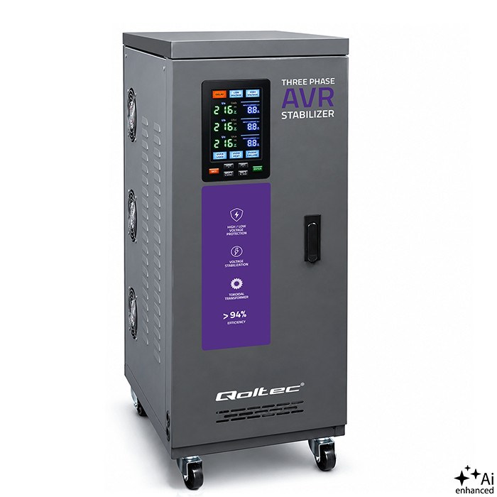 Qoltec Trójfazowy stabilizator napięcia AVR MULTIPROTECTION