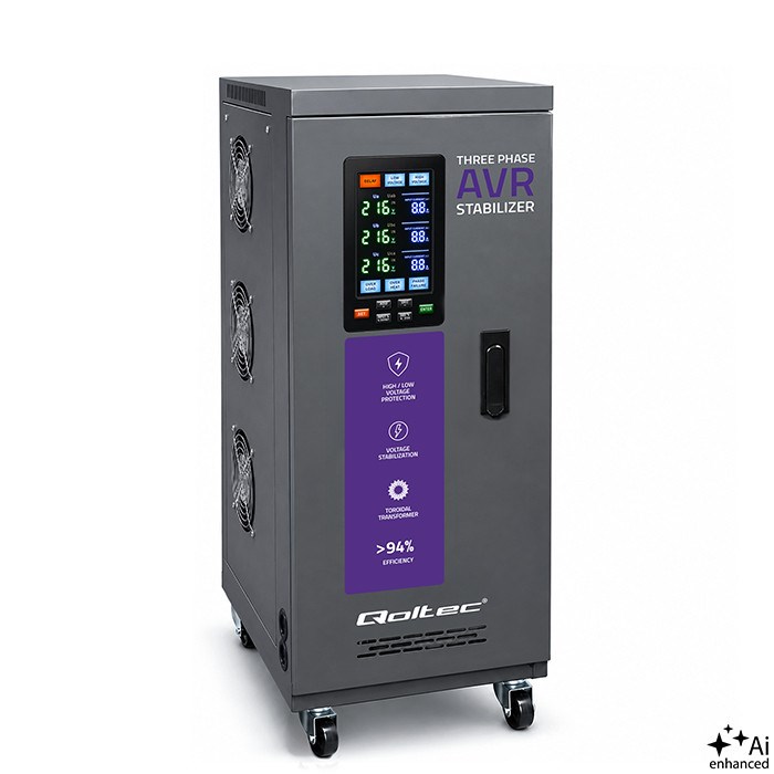 Qoltec  Trójfazowy stabilizator napięcia AVR MULTIPROTECTION