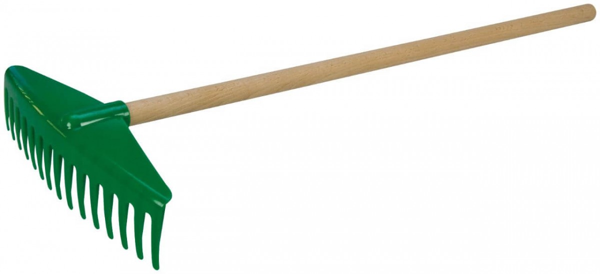 Lena Rake with a wooden handle