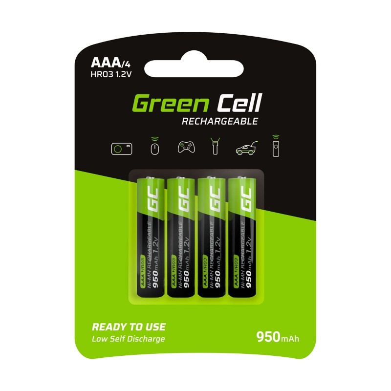 GREEN CELL  Rechargeable Batteries 4x AAA