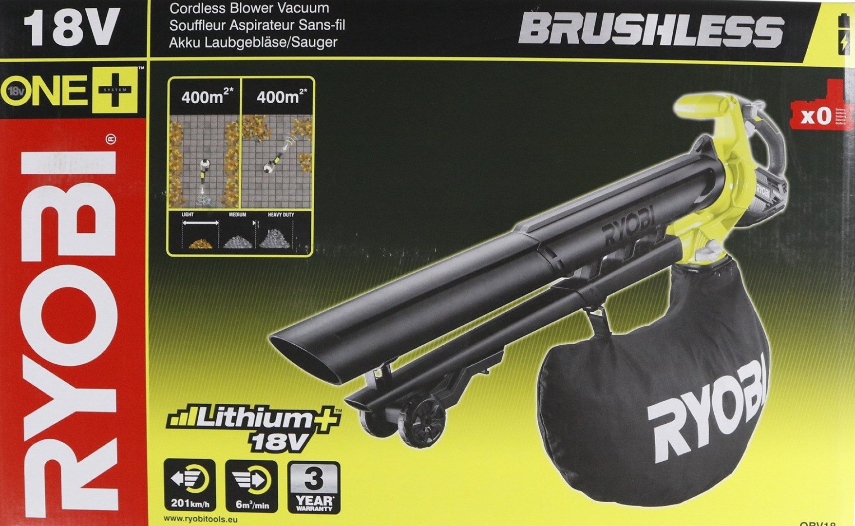 RYOBI OBV18 cordless leaf blower 200