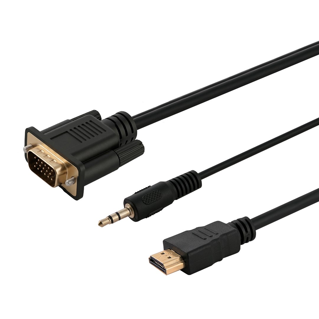 SAVIO  Cable HDMI CL-198 HDMI(M)-VGA(M) audio1