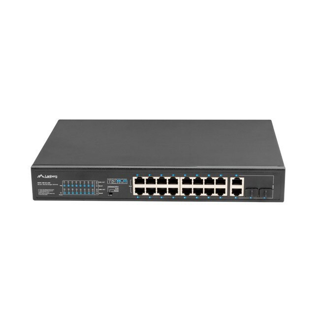 LANBERG Switch 16X 100MB POE+/2X Combo