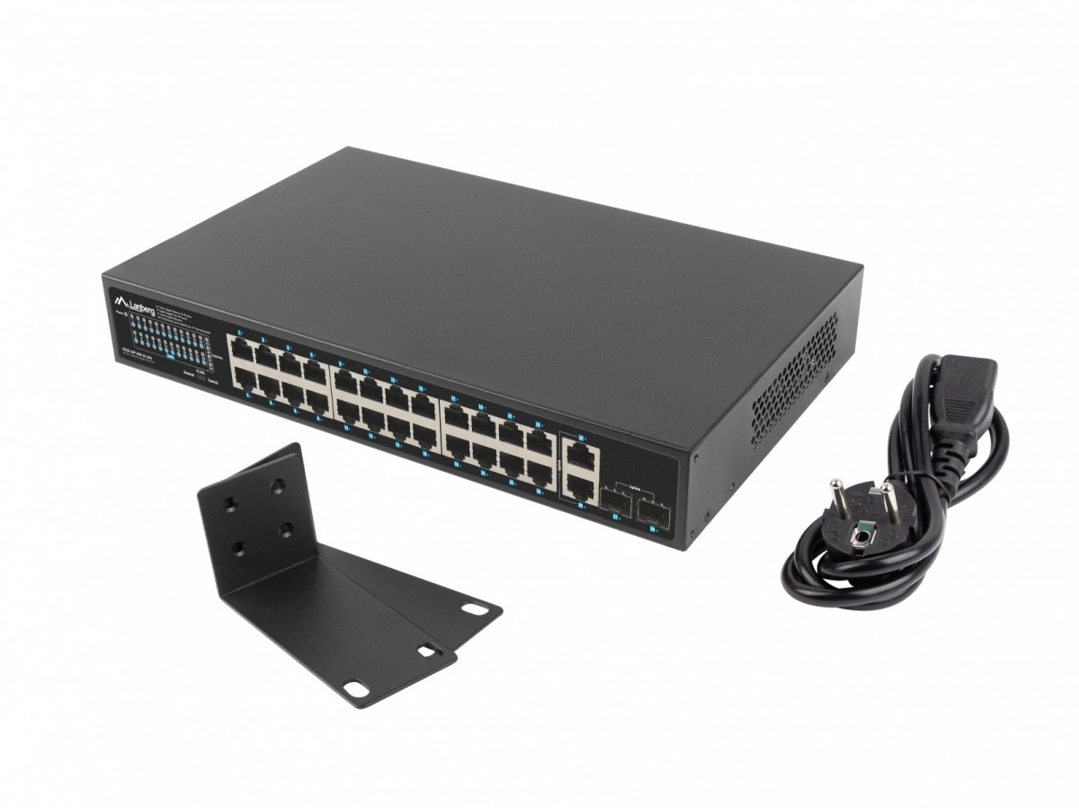 LANBERG Switch 24x1GB POE+ 2xGB RSGE-24P-2GE-2S-36