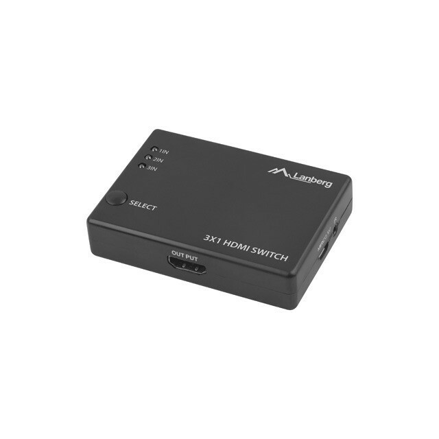 LANBERG Switch video 3xHDMI + port