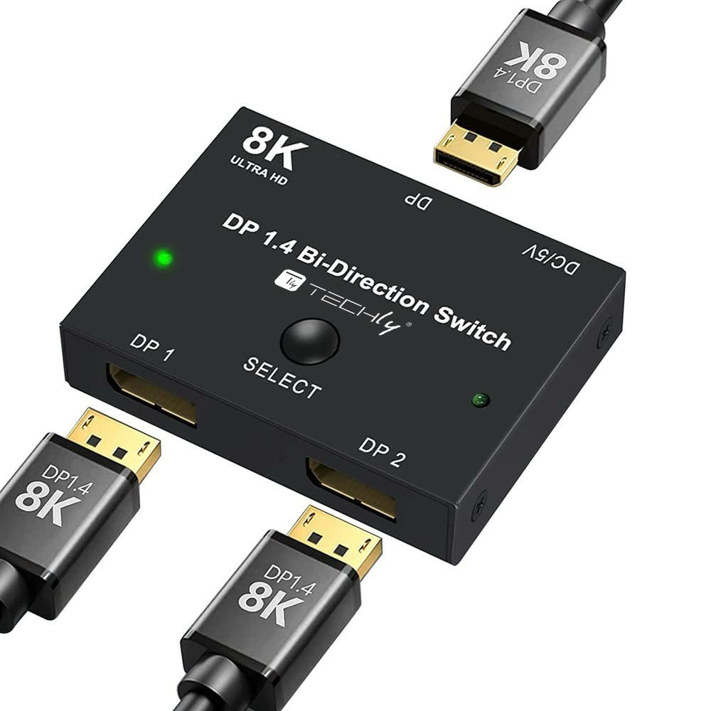 Techly IDATA-DP-2DP-8KT video switch DisplayPort |