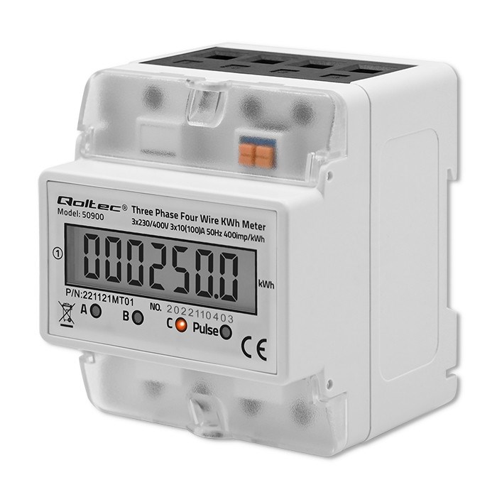 Qoltec Three phase consumption  meter, 230V