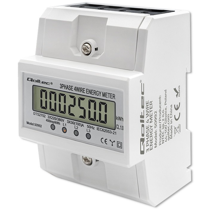 Qoltec  Three phase electronic meter DIN