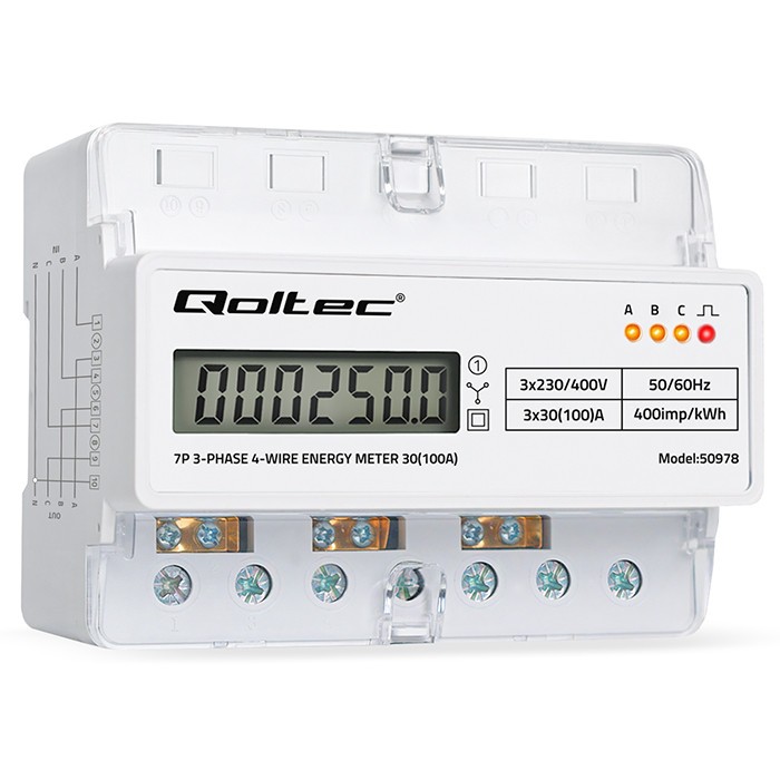 Qoltec  Three phase energy meter for