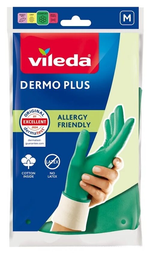 Vileda  Dermo Plus `M` Gloves Green