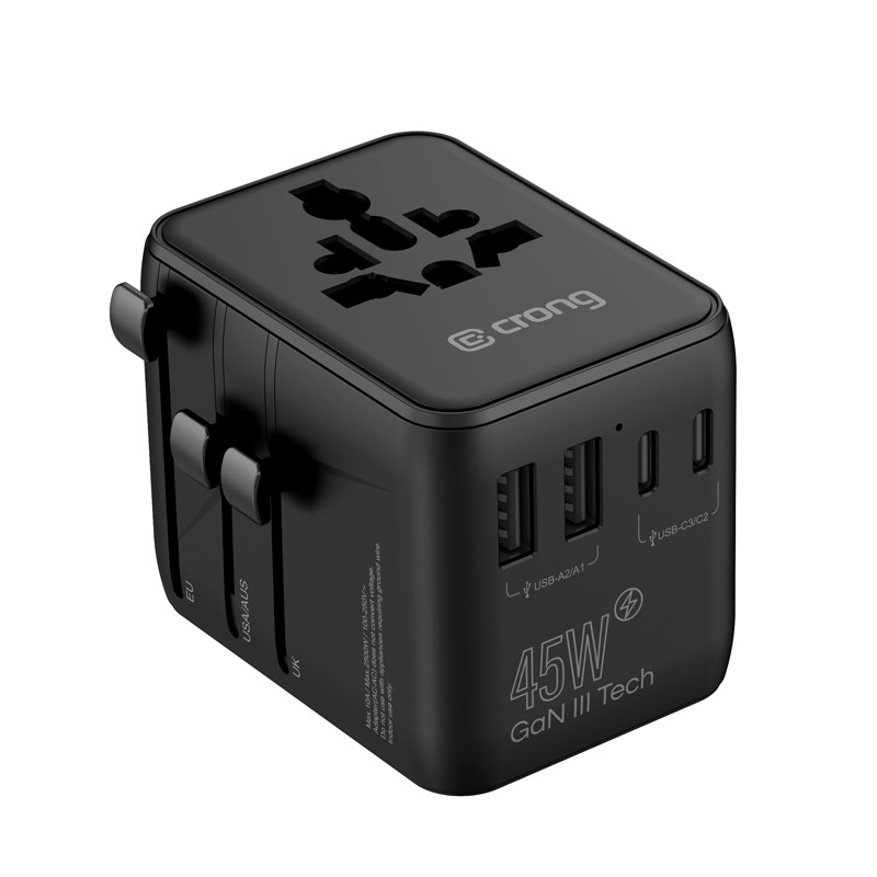 CRONG  World Travel Adapter GaN 45W